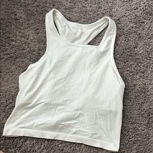Lululemon White Ribbed Tank Top